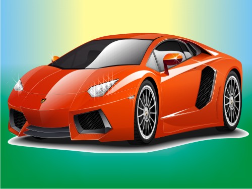CDR file Created in CorelDraw Lamborghini Aventador Illustration free Download
