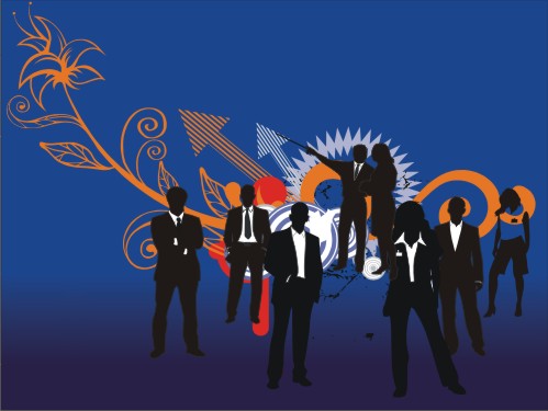 Buisness Men and Women Silhouttes Vector CDR file Created in CorelDraw