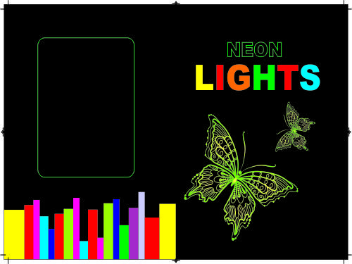 CorelDraw Vectors CDR File – Neon Lights Vector Butterfly Coporate Profile Cover