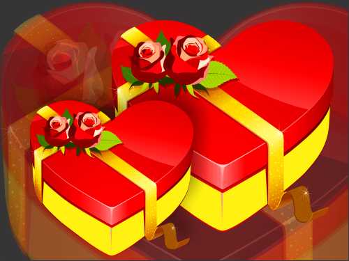 CorelDraw Vectors CDR File – Red Heart Gift Box vector coreldraw illustration: Download for free