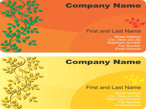 CorelDraw Vectors CDR File – Vector Leaves Business Card Template