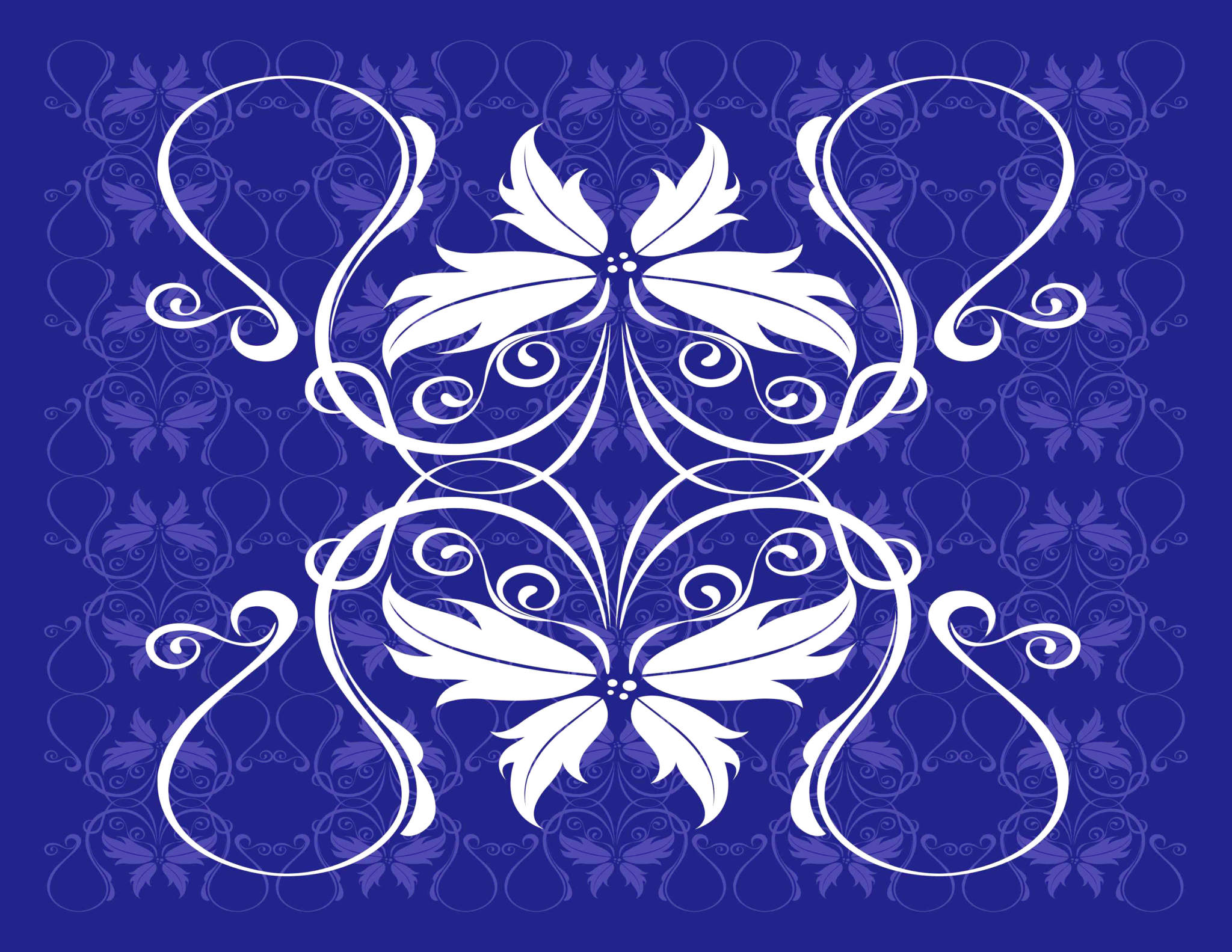 Blue Vector Floral Pattern Background CDR File in CorelDraw