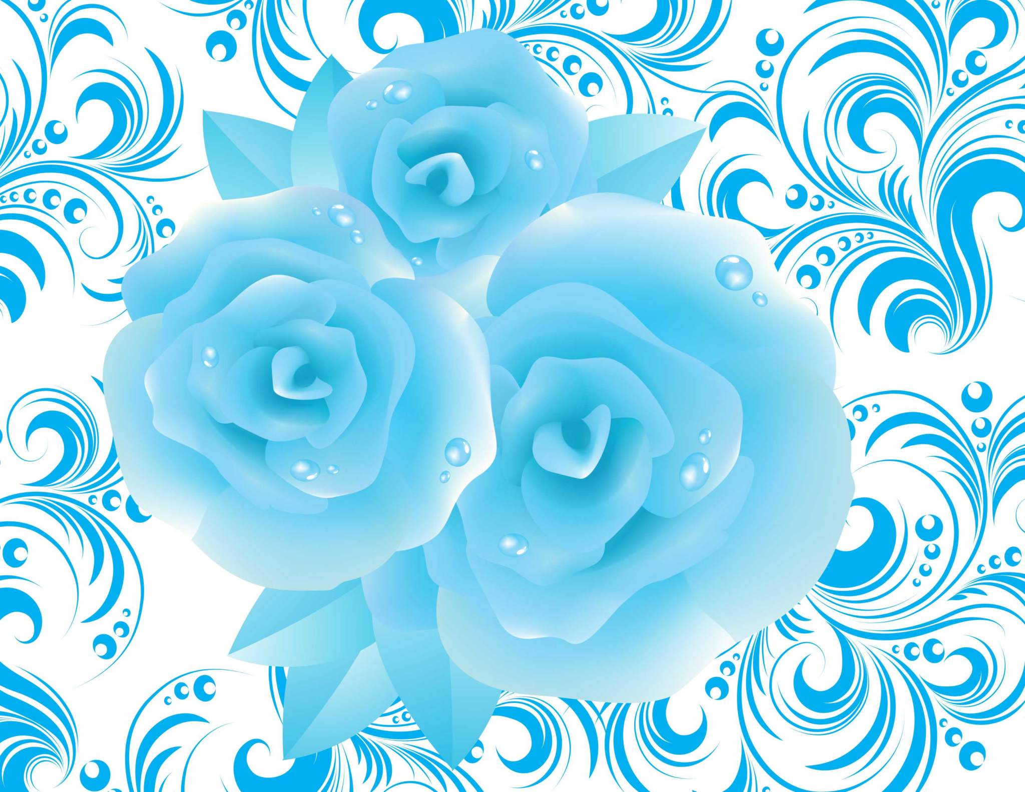 Blue Roses Vector Flower CDR File in CorelDarw X5