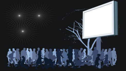 People Men and Women silhouette and Hoarding CDR file Created in CorelDraw